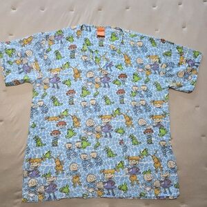 Vintage Nickelodeon Rugrats Medical Scrub Top Women's Size Small/Med